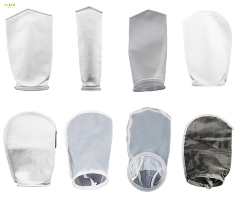 Industriële vloeistoffilterzak Hoogtemperatuur nylon polyester en polypropyleen materialen