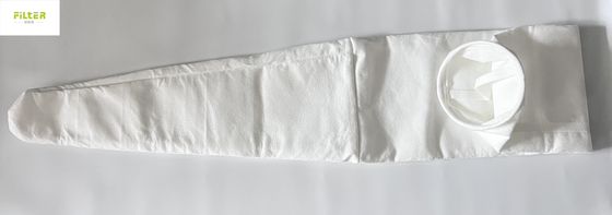 Polyester filterzak voor stofafscheiding in natte en zure omgevingen in de cement- en mijnbouwindustrieën met bovenste SS-snapband