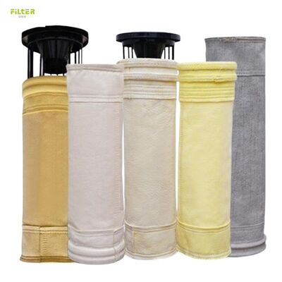 Industriële polyester filterzak met naaldvilt en versterkte bodem voor prestaties in stofopvangsystemen