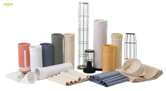 Industriële polyester filterzak met naaldvilt en versterkte bodem voor prestaties in stofopvangsystemen